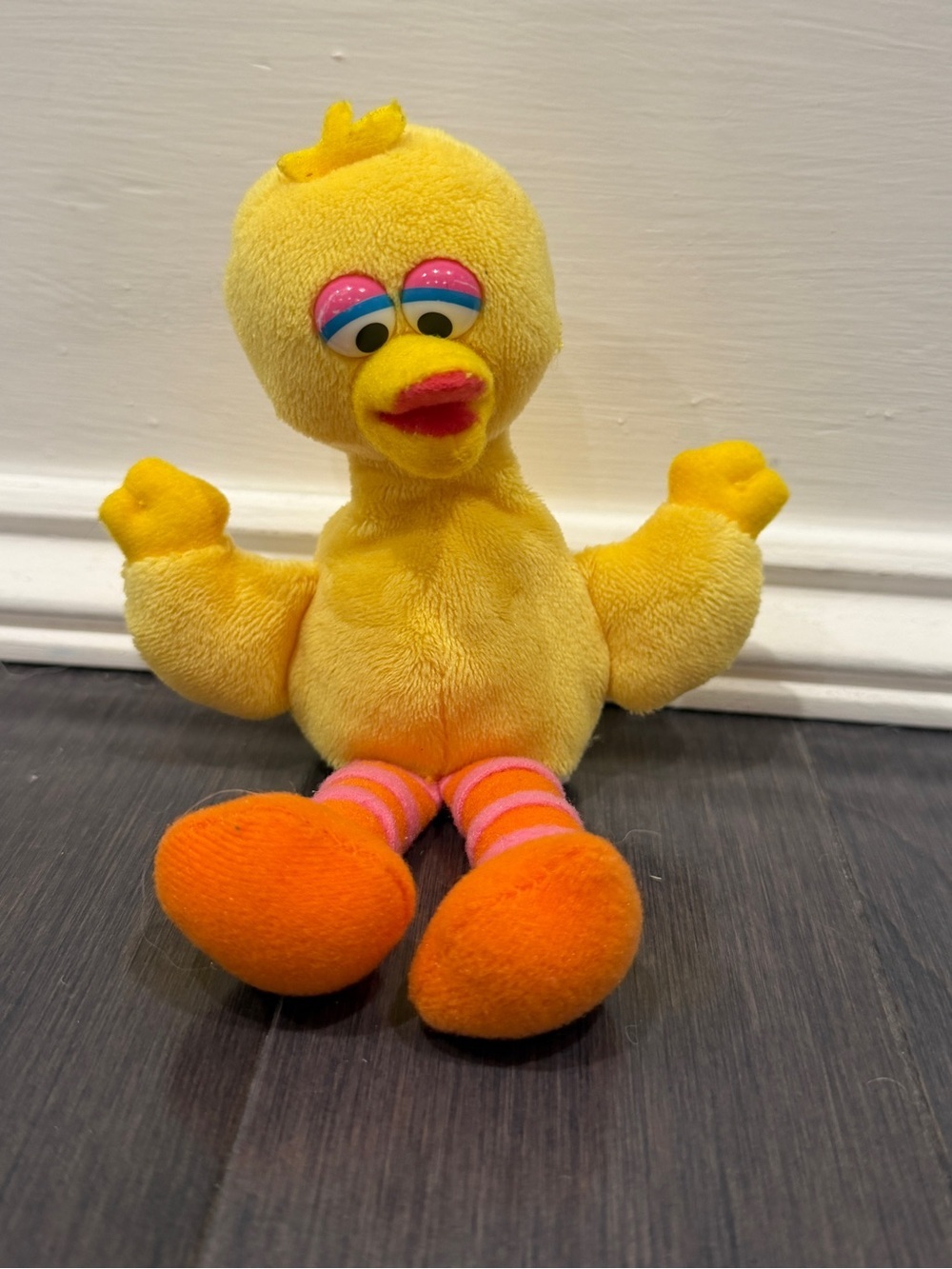 Sesame Street Big Bird Yellow Plush Bird Finger Puppet Stuffed Animal Toy